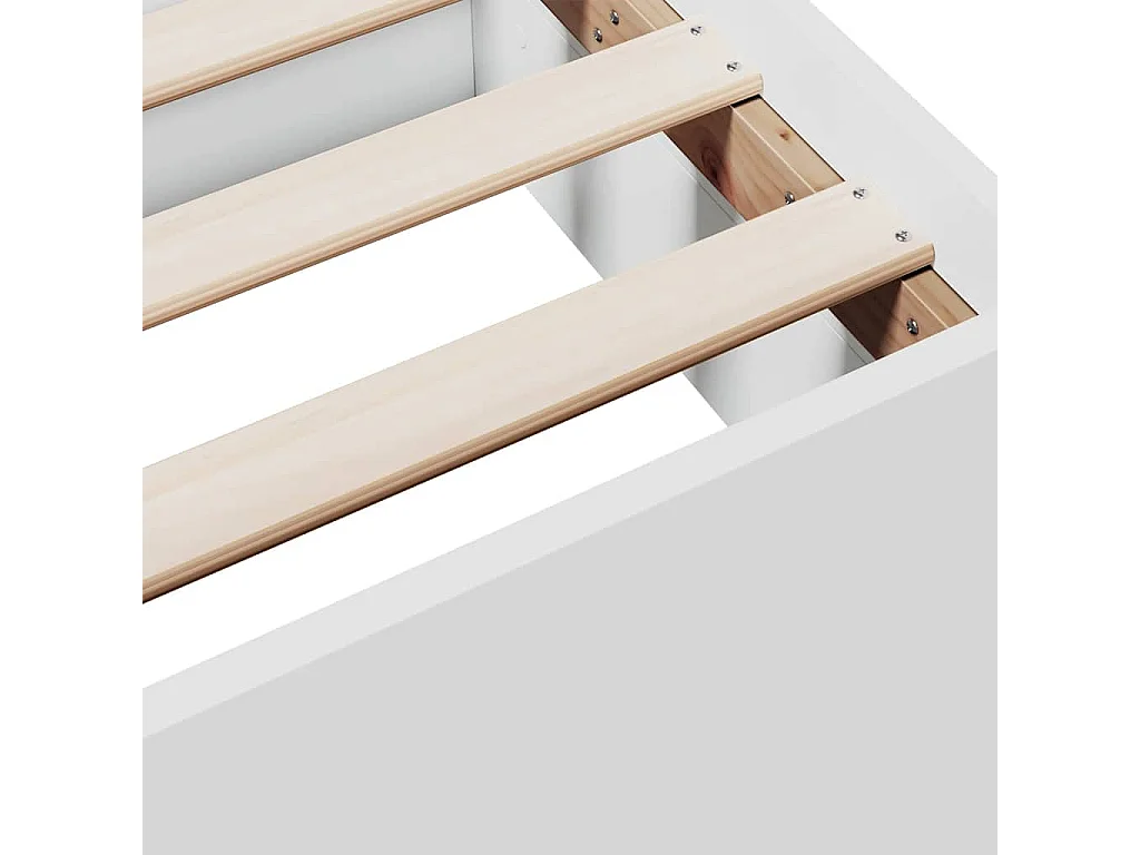 Cadre de lit avec tiroirs sans matelas blanc 150x200 cm