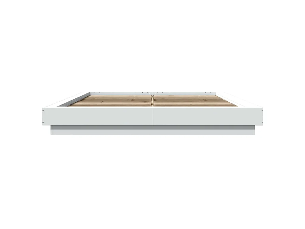 Cadre de lit avec lumières LED sans matelas blanc 160x200 cm