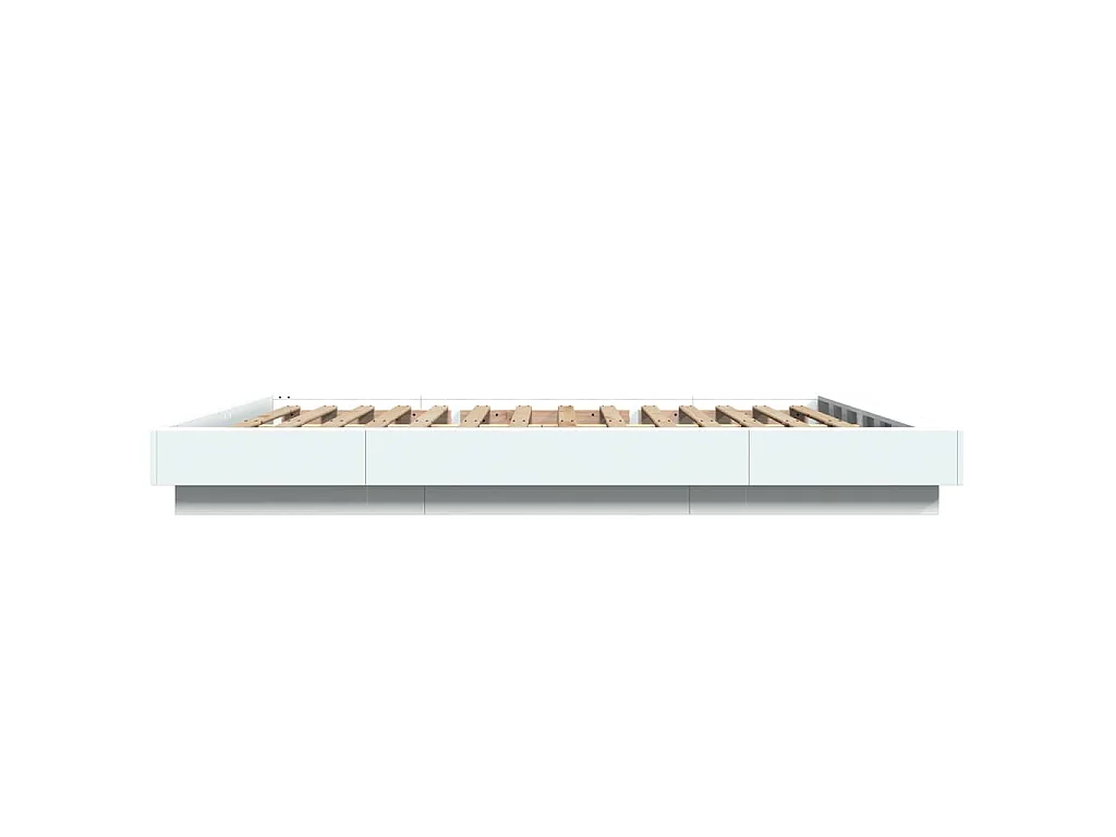 Cadre de lit avec lumières LED sans matelas blanc 160x200 cm