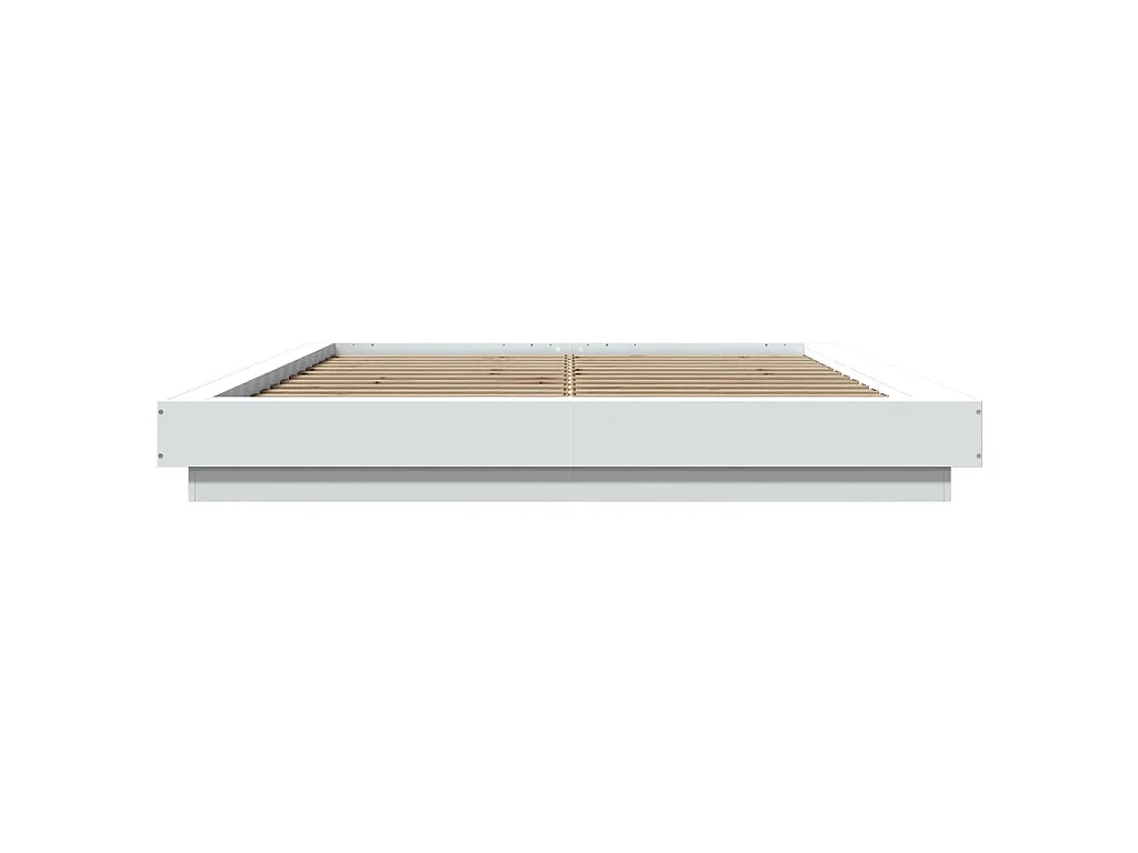 Bedframe met LED-verlichting bewerkt hout wit 160x200 cm