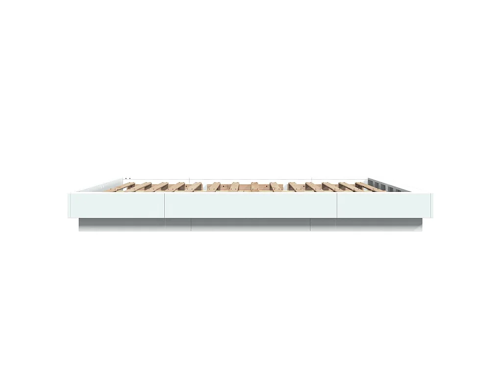 Bedframe met LED-verlichting bewerkt hout wit 160x200 cm