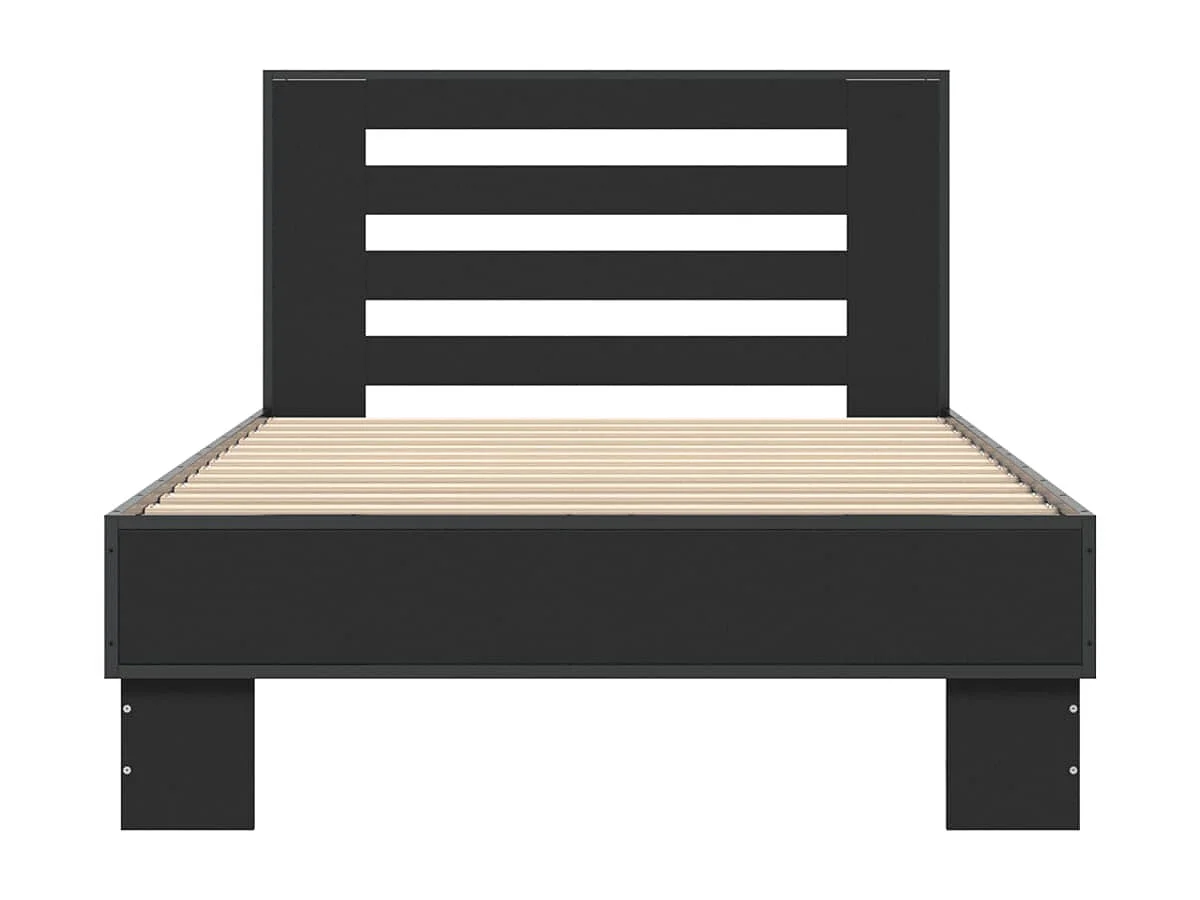 Cadre de lit sans matelas noir 90x200 cm
