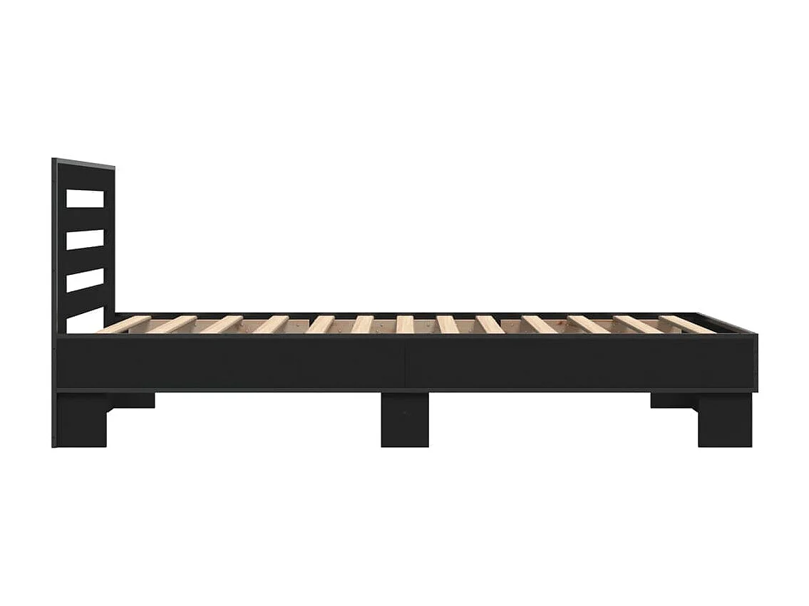 Cadre de lit sans matelas noir 90x200 cm