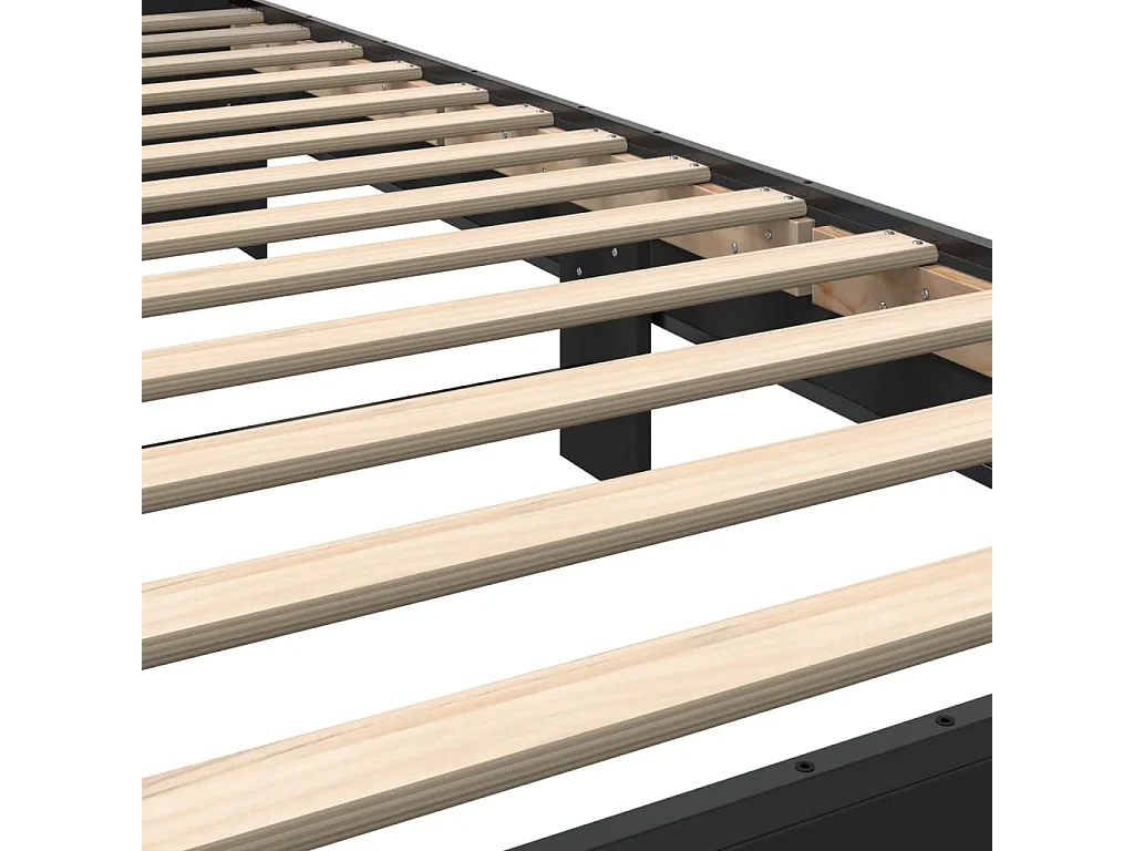 Cadre de lit sans matelas noir 90x200 cm