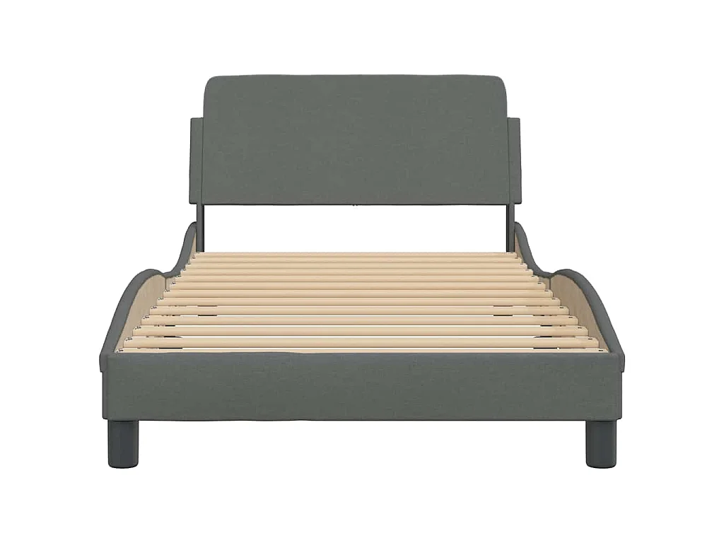 Cadre de lit Dover gris foncé 100x200 cm tissu