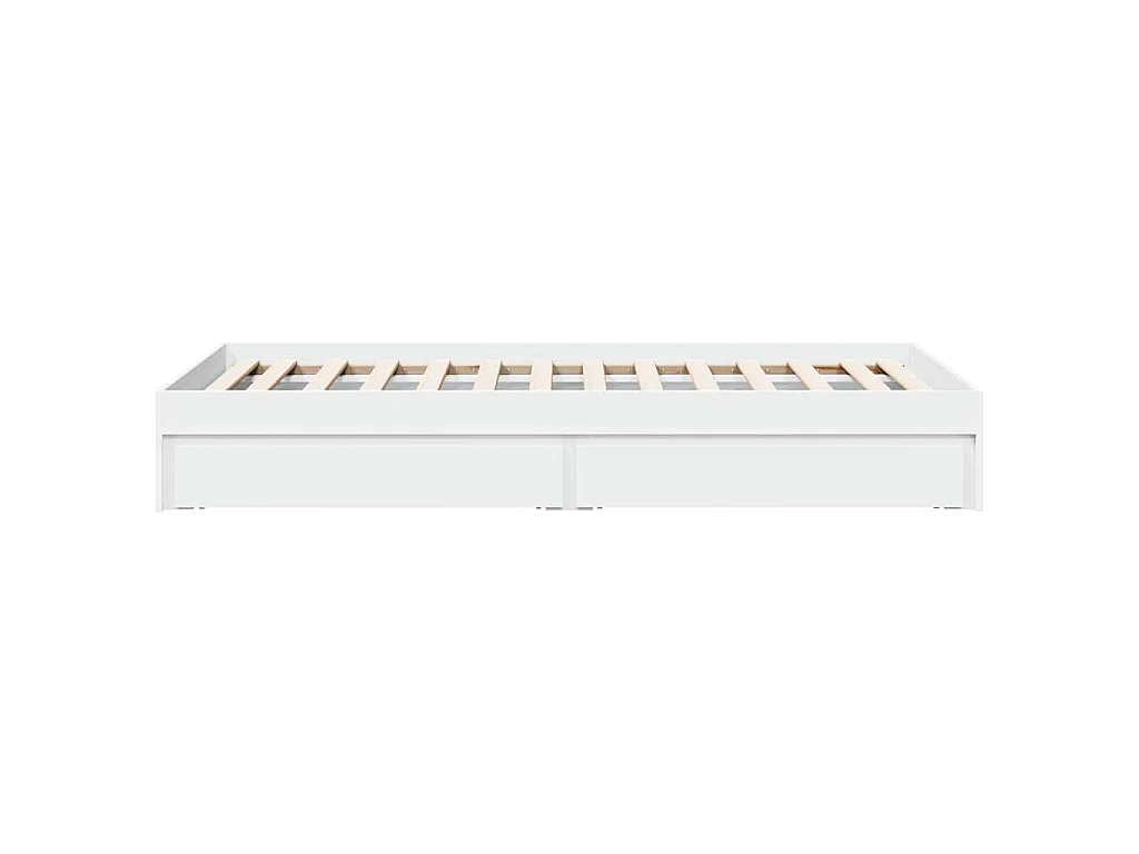 Cadre de lit avec tiroirs sans matelas blanc 90x200 cm