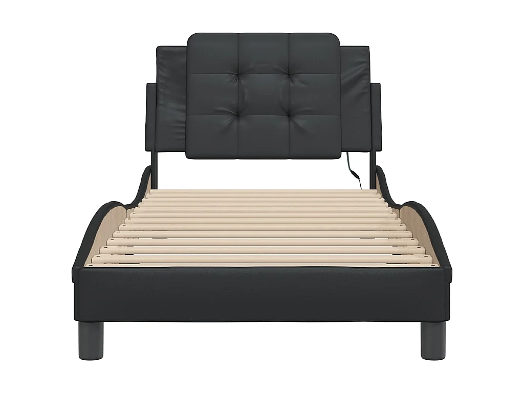 Bedframe met LED zonder matras "Zadar" zwart 90x190 cm