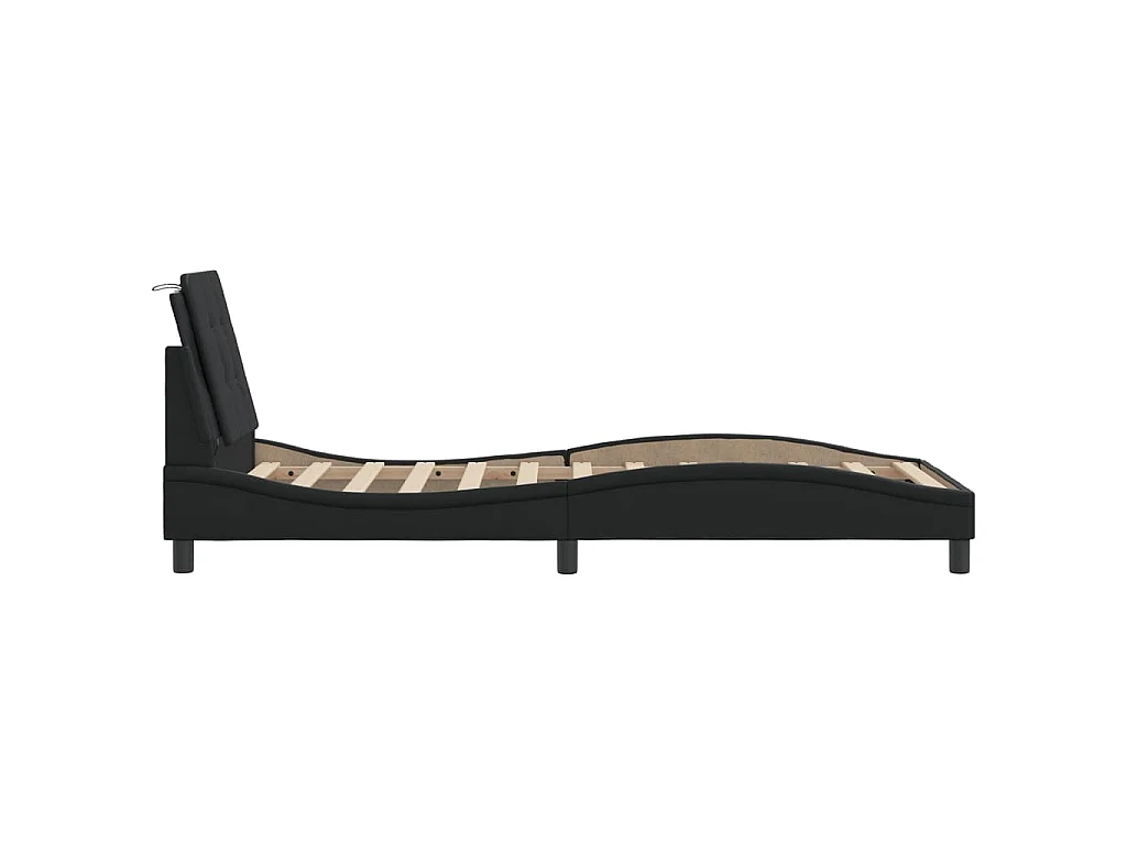 Bedframe met LED zonder matras "Zadar" zwart 90x190 cm