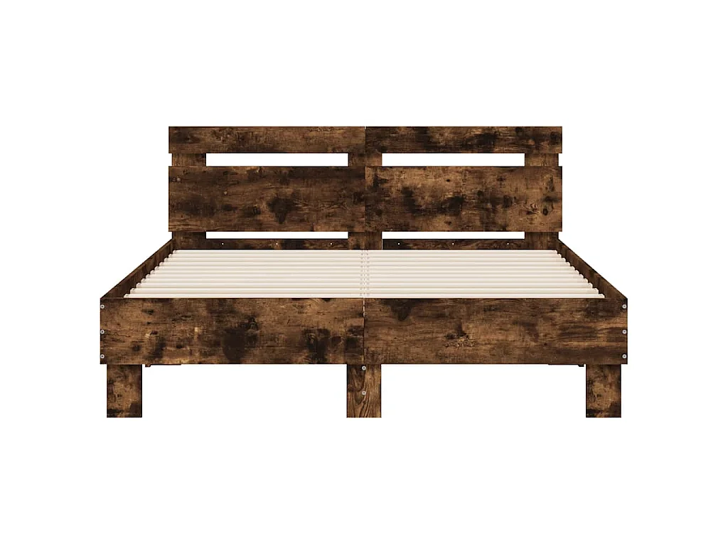 Cadre de lit avec LED sans matelas chêne fumé 120x190 cm