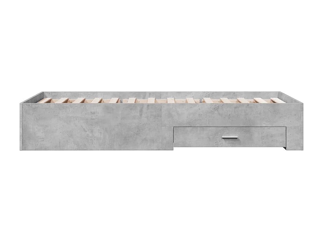 Bedframe met lades bewerkt hout betongrijs 100x200 cm