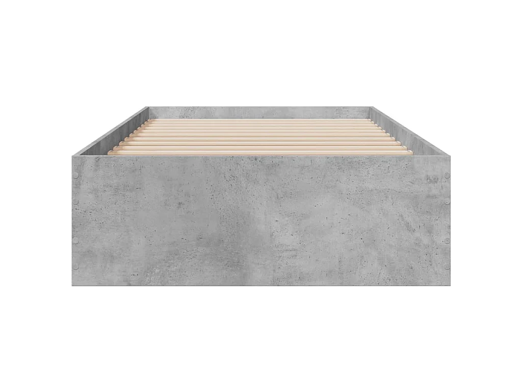 Cama con cajones madera ingeniería gris hormigón 100x200 cm