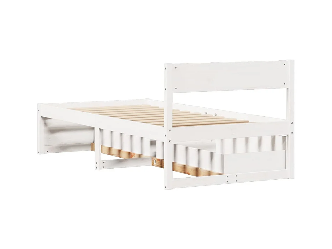 Cadre de lit sans matelas blanc 90x200 cm bois de pin massif