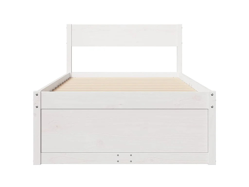 Bedframe zonder matras massief grenenhout wit 90x200 cm