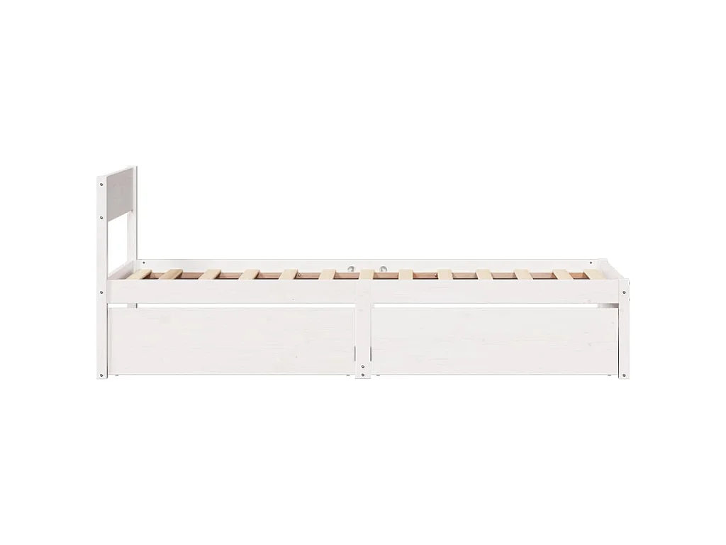 Bedframe zonder matras massief grenenhout wit 90x200 cm