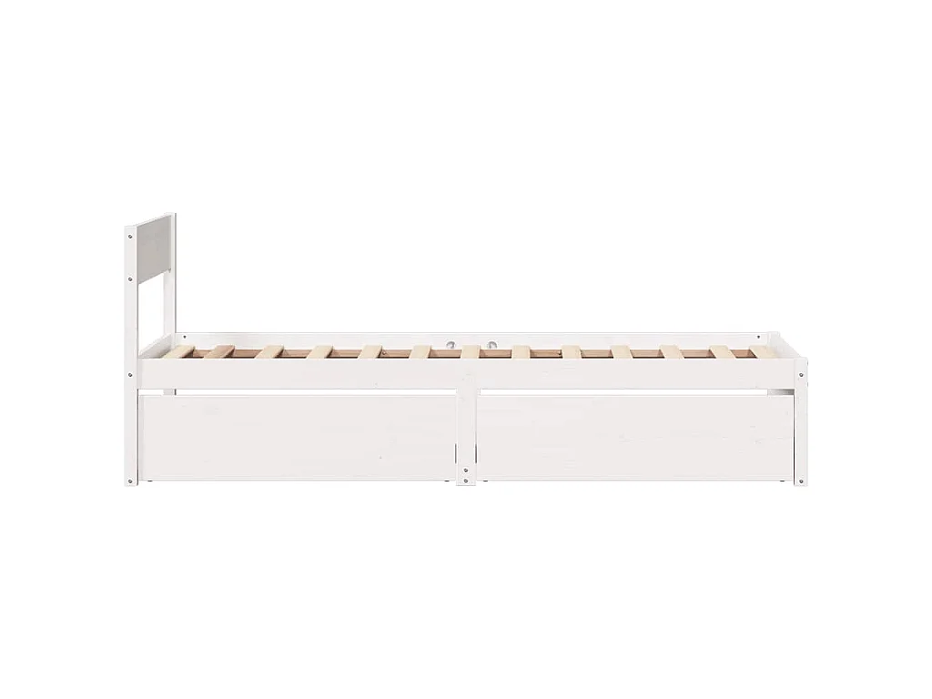 Bedframe zonder matras massief grenenhout wit 90x200 cm