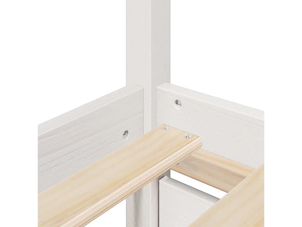 Bedframe zonder matras massief grenenhout wit 90x200 cm