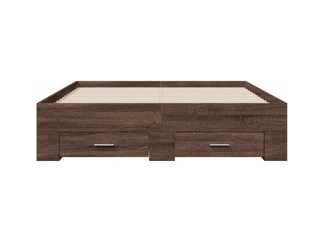 Bettgestell mit Schubladen Braun Eichen-Optik 120x190 cm