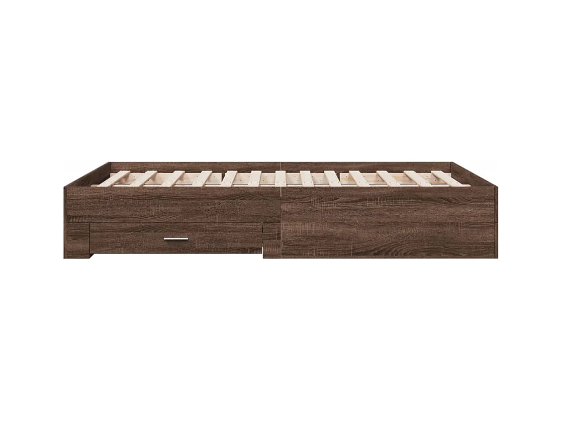 Bettgestell mit Schubladen Braun Eichen-Optik 120x190 cm