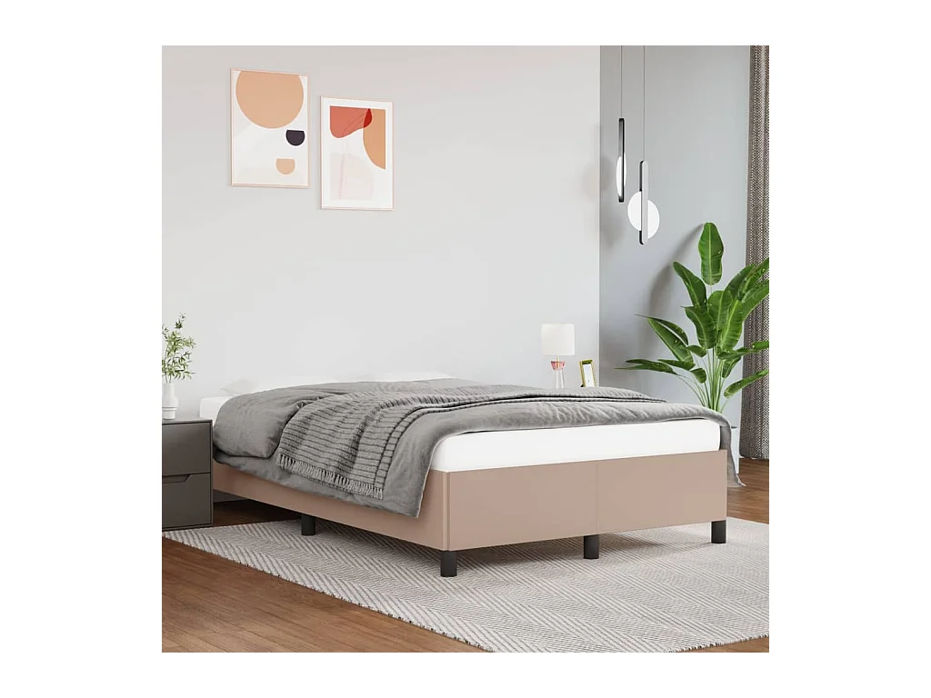Cadre de lit sans matelas cappuccino 120x190 cm similicuir
