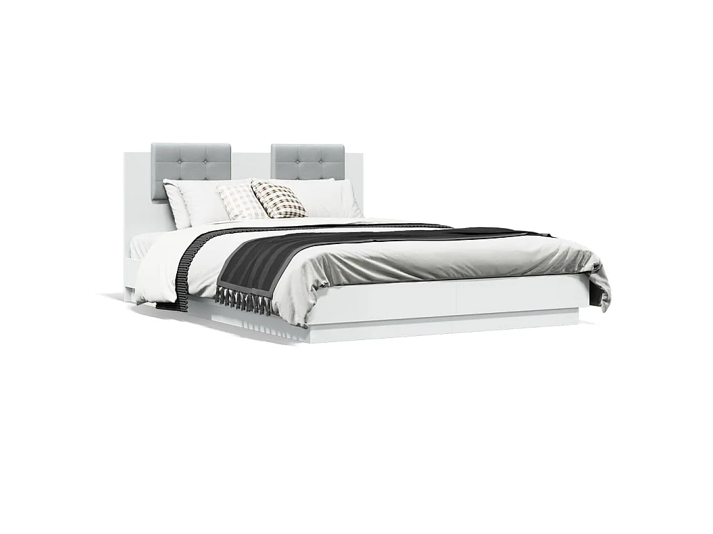 Cadre de lit sans matelas blanc 140x200 cm