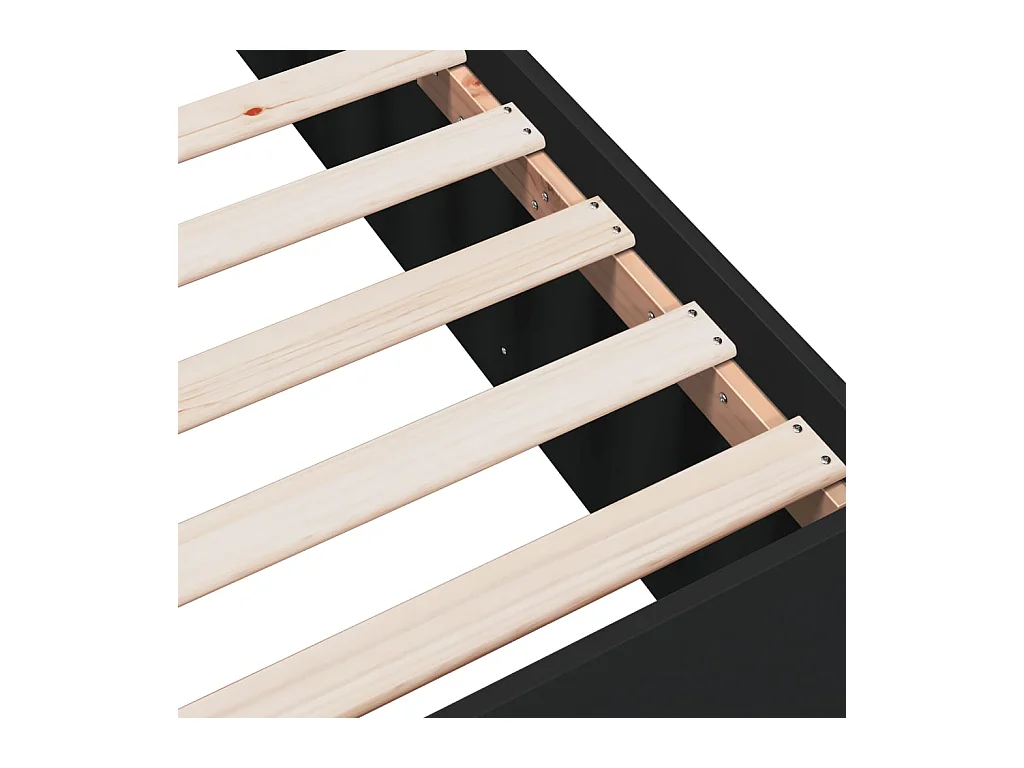 Bedframe bewerkt hout zwart 135x190 cm