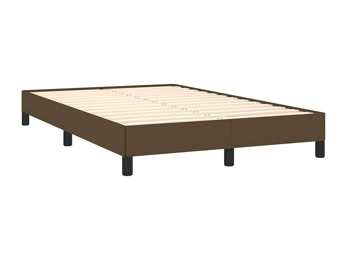 Sommier à lattes de lit et matelas marron foncé 120x190cm tissu