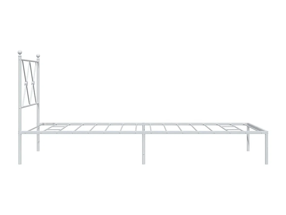 Bedframe met hoofdbord metaal wit 90x200 cm