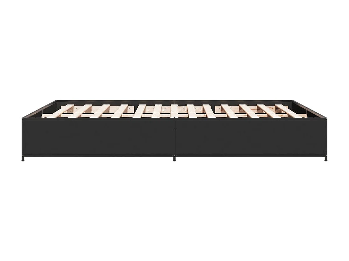 Cadre de lit sans matelas noir 140x190 cm
