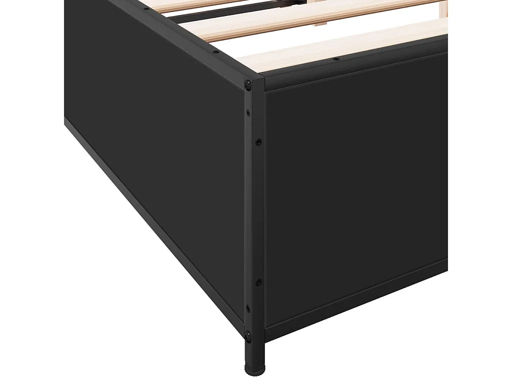 Cadre de lit sans matelas noir 140x190 cm