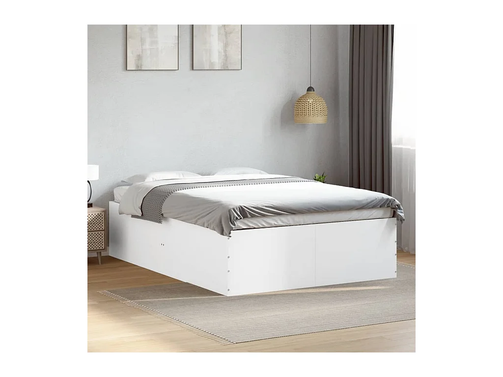 Cadre de lit sans matelas blanc 135x190 cm