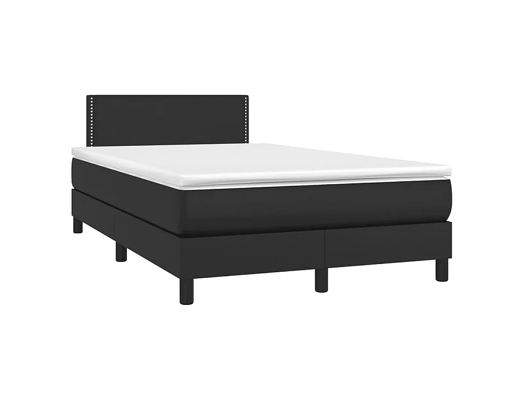 Boxspring met matras kunstleer zwart 120x190 cm