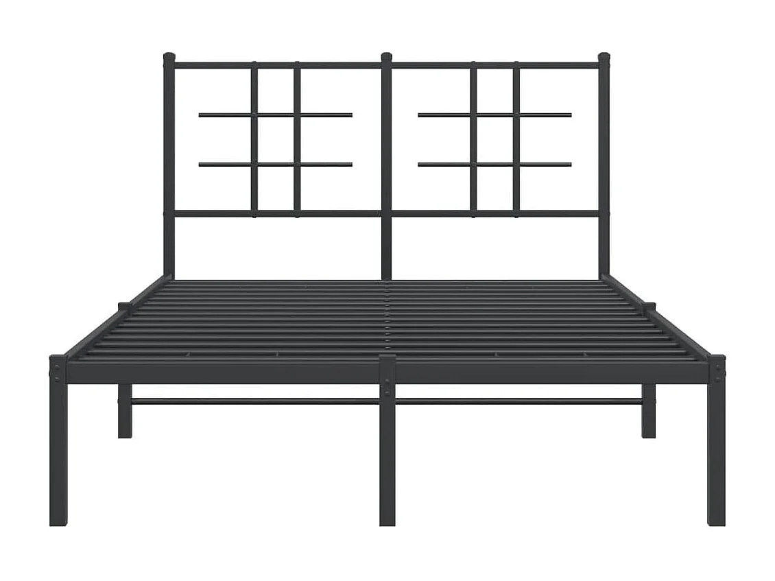 Estructura cama sin colchón con cabecero metal negro 120x190 cm