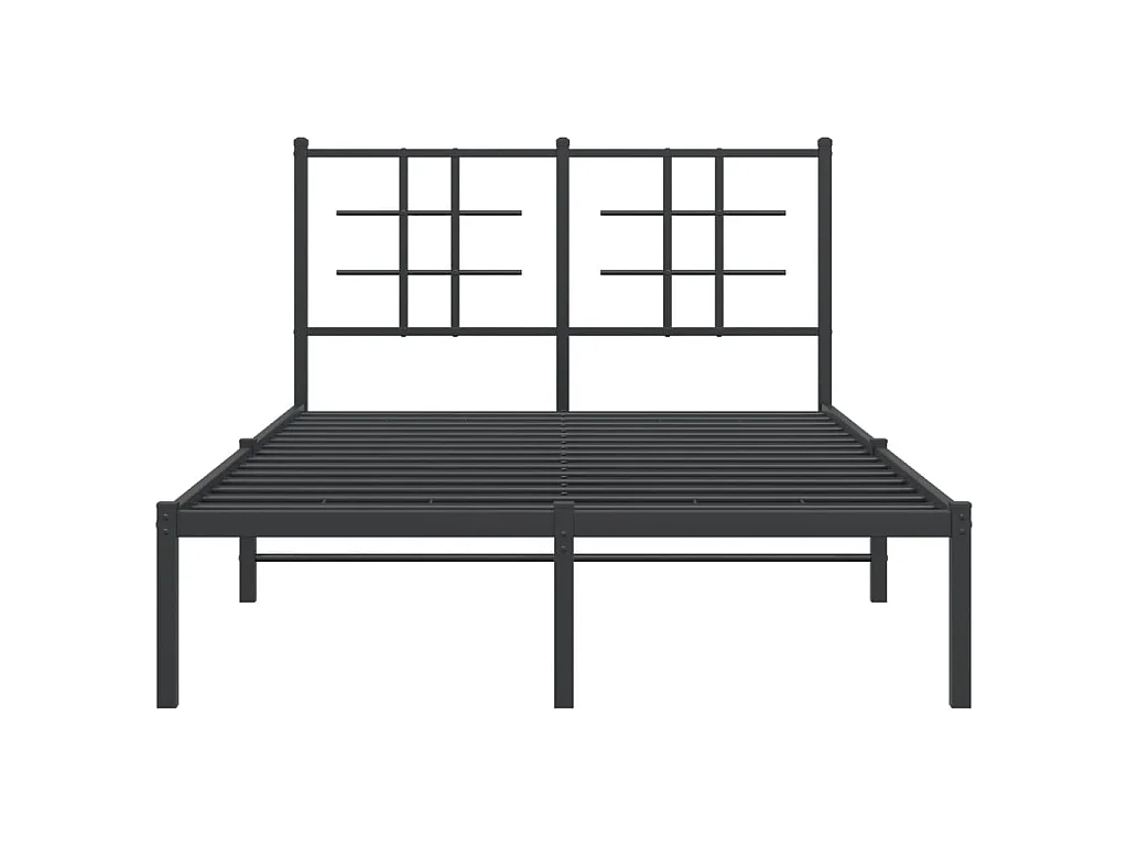 Cadre de lit métal sans matelas avec tête de lit noir 120x190cm