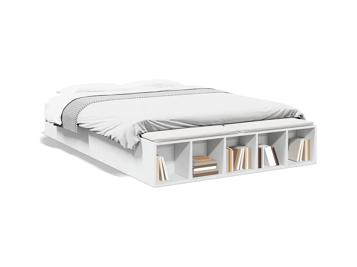 Cadre de lit sans matelas blanc 150x200 cm