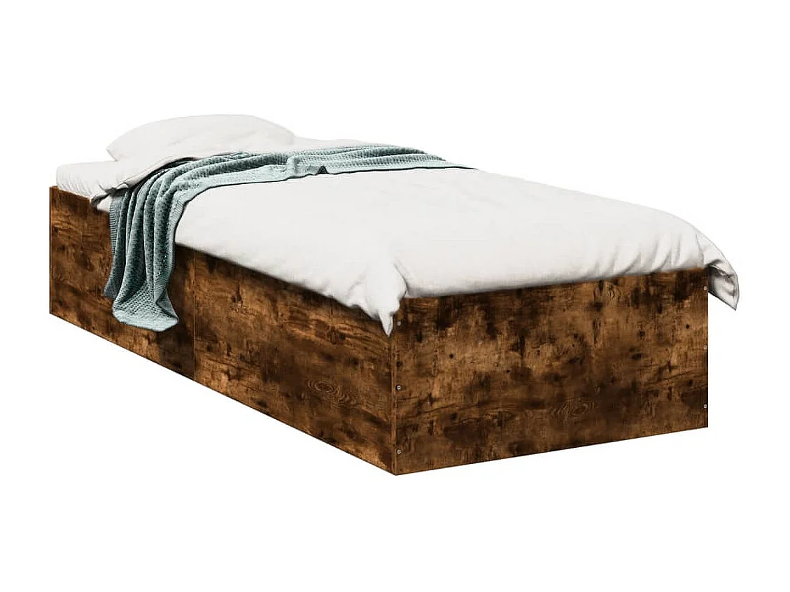 Cadre de lit sans matelas chêne fumé 100x200 cm