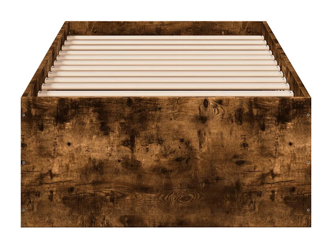 Cadre de lit sans matelas chêne fumé 100x200 cm