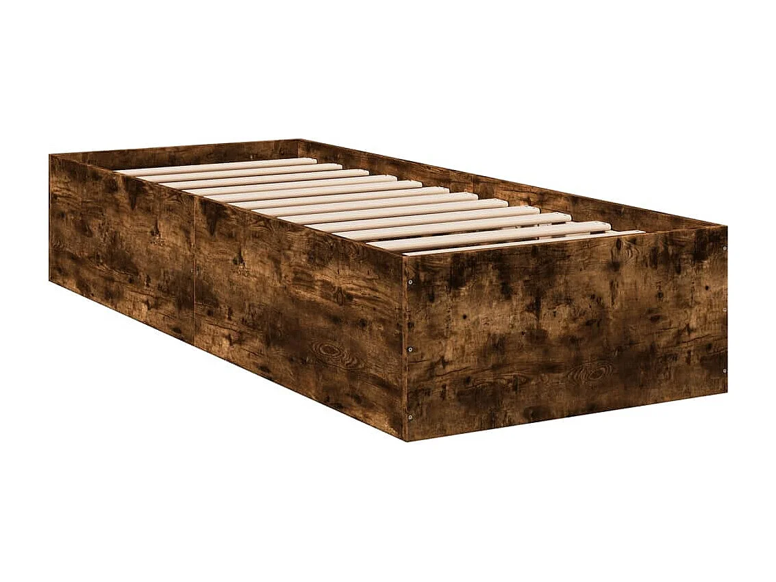 Cadre de lit sans matelas chêne fumé 100x200 cm