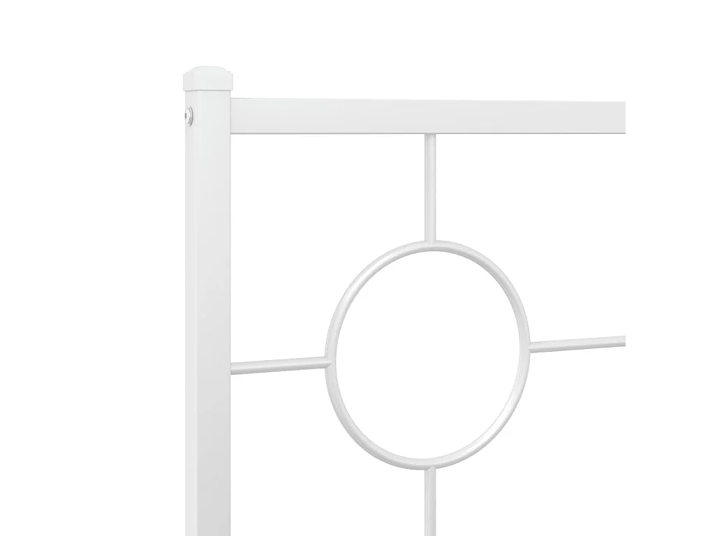 Cadre de lit métal sans matelas et tête de lit blanc 150x200 cm