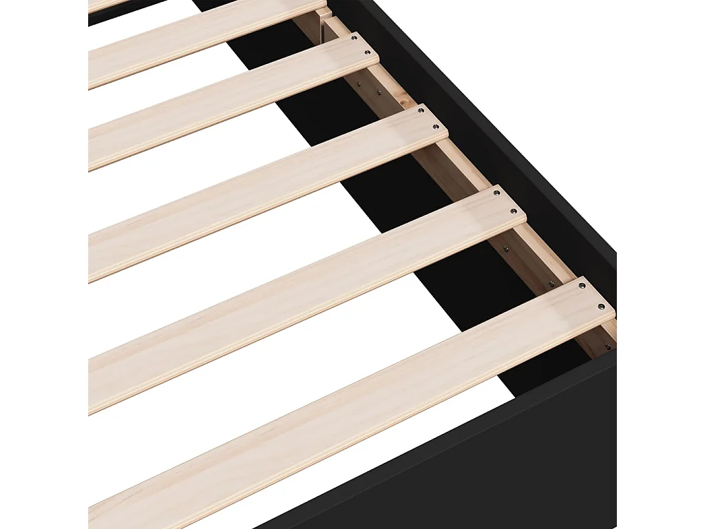 Cadre de lit sans matelas noir 100x200 cm