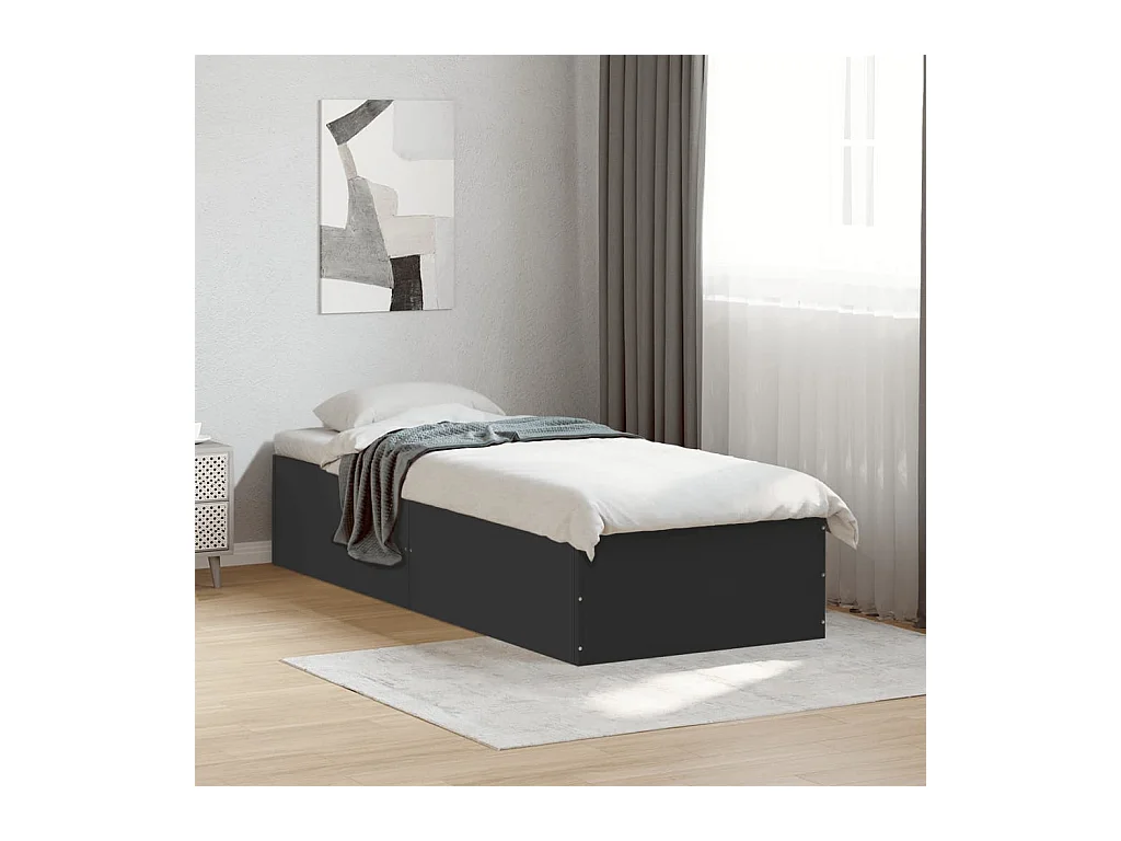Cadre de lit sans matelas noir 100x200 cm