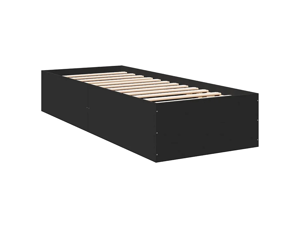 Bedframe bewerkt hout zwart 100x200 cm