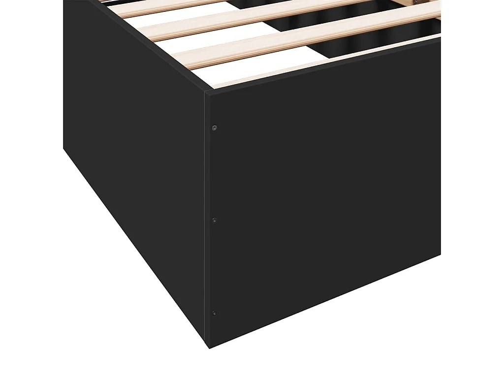 Bedframe bewerkt hout zwart 100x200 cm