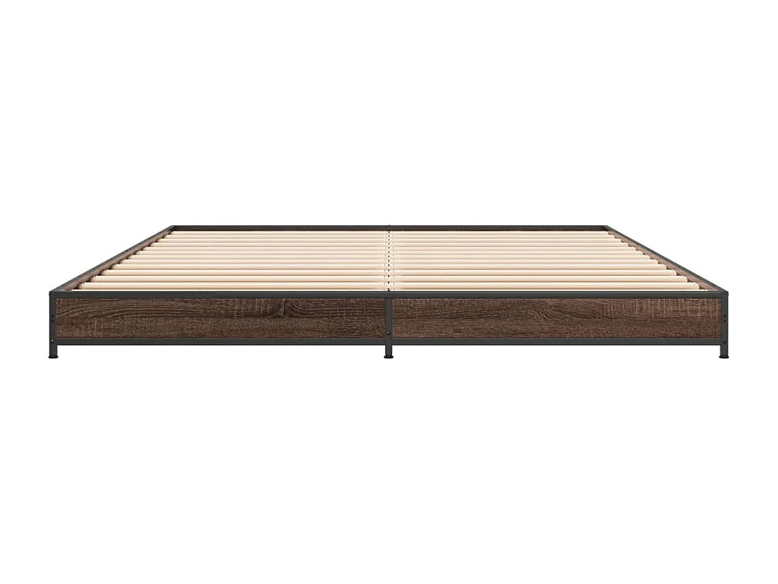 Cadre de lit sans matelas chêne marron 135x190 cm