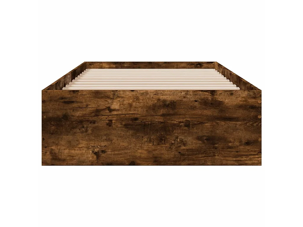 Cadre de lit avec tiroirs sans matelas chêne fumé 90x190 cm