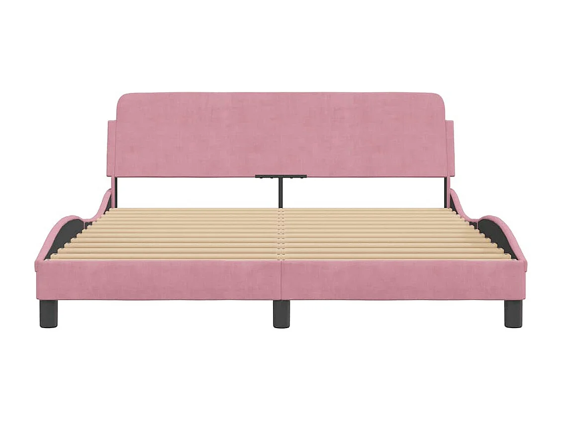 Giroletto con Testiera Dover Rosa 160x200 cm Velluto
