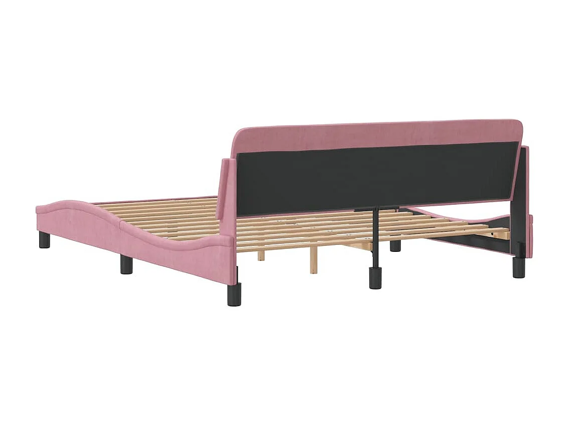 Giroletto con Testiera Dover Rosa 160x200 cm Velluto