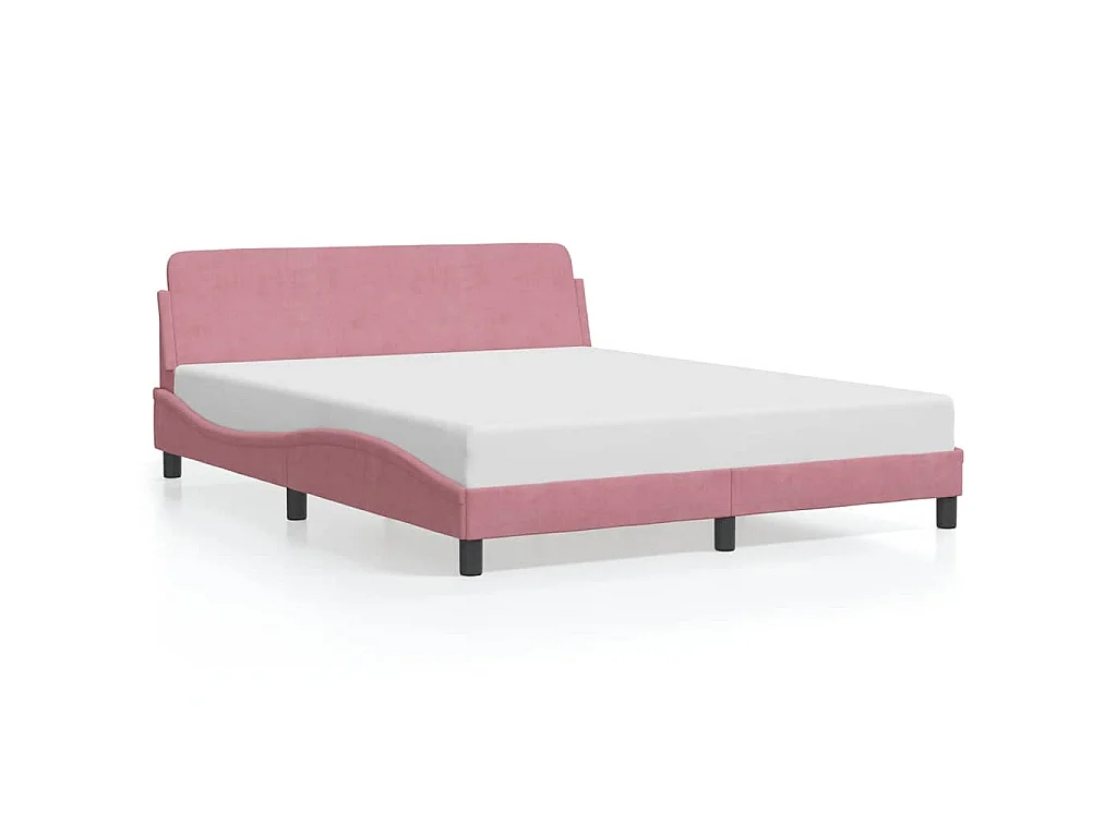 Bettgestell mit Kopfteil "Dover" Rosa 160x200 cm Samt