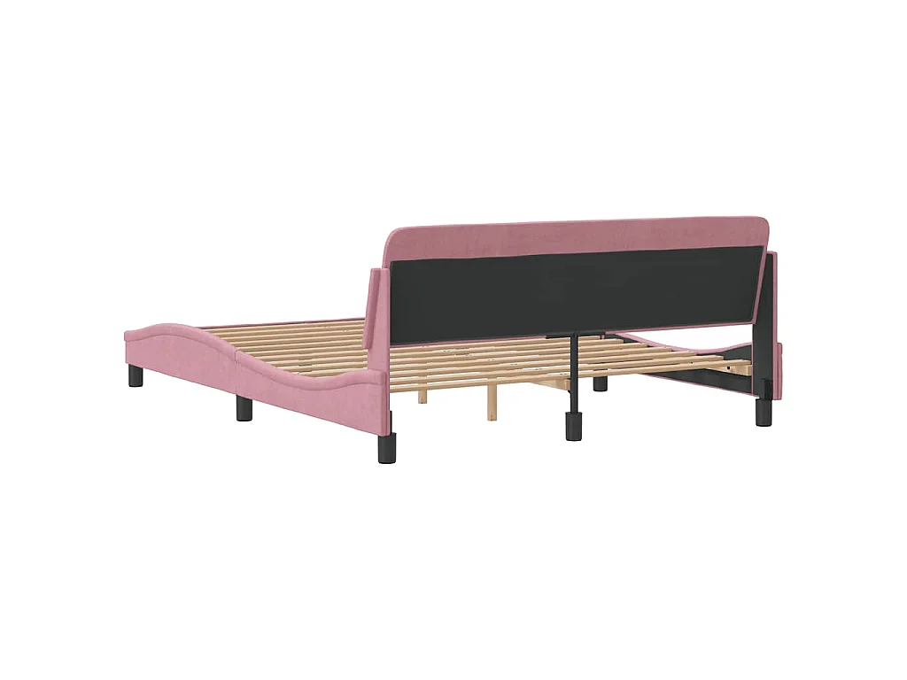 Giroletto con Testiera Dover Rosa 160x200 cm Velluto