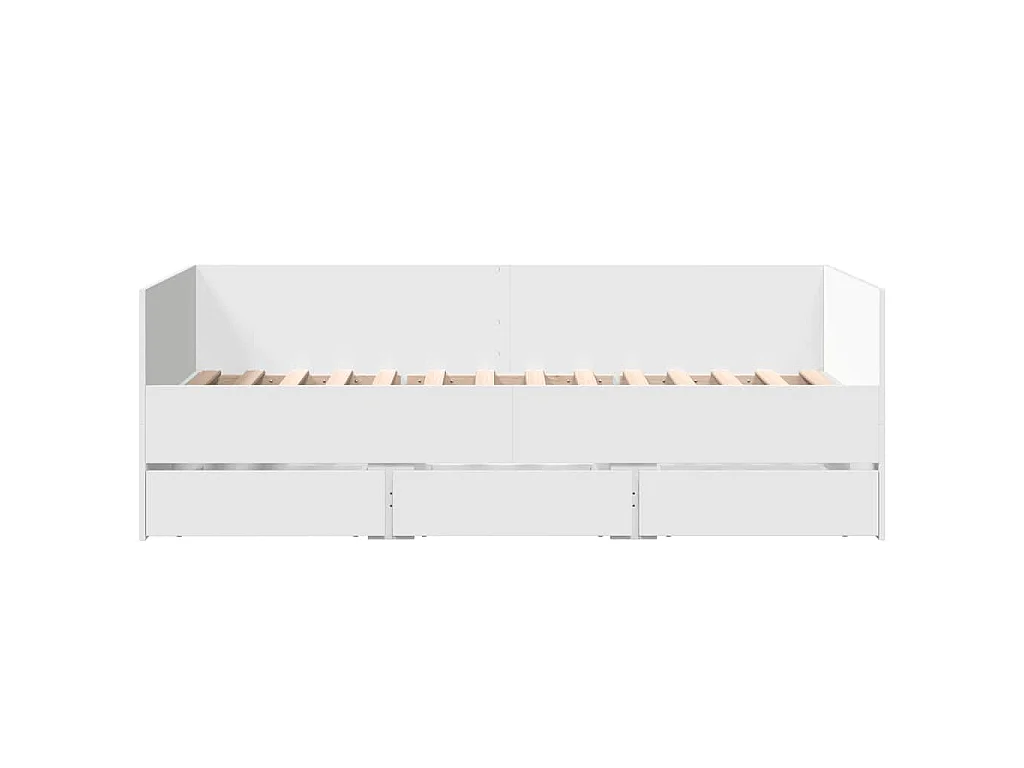 Lit de jour avec tiroirs sans matelas blanc 75x190 cm