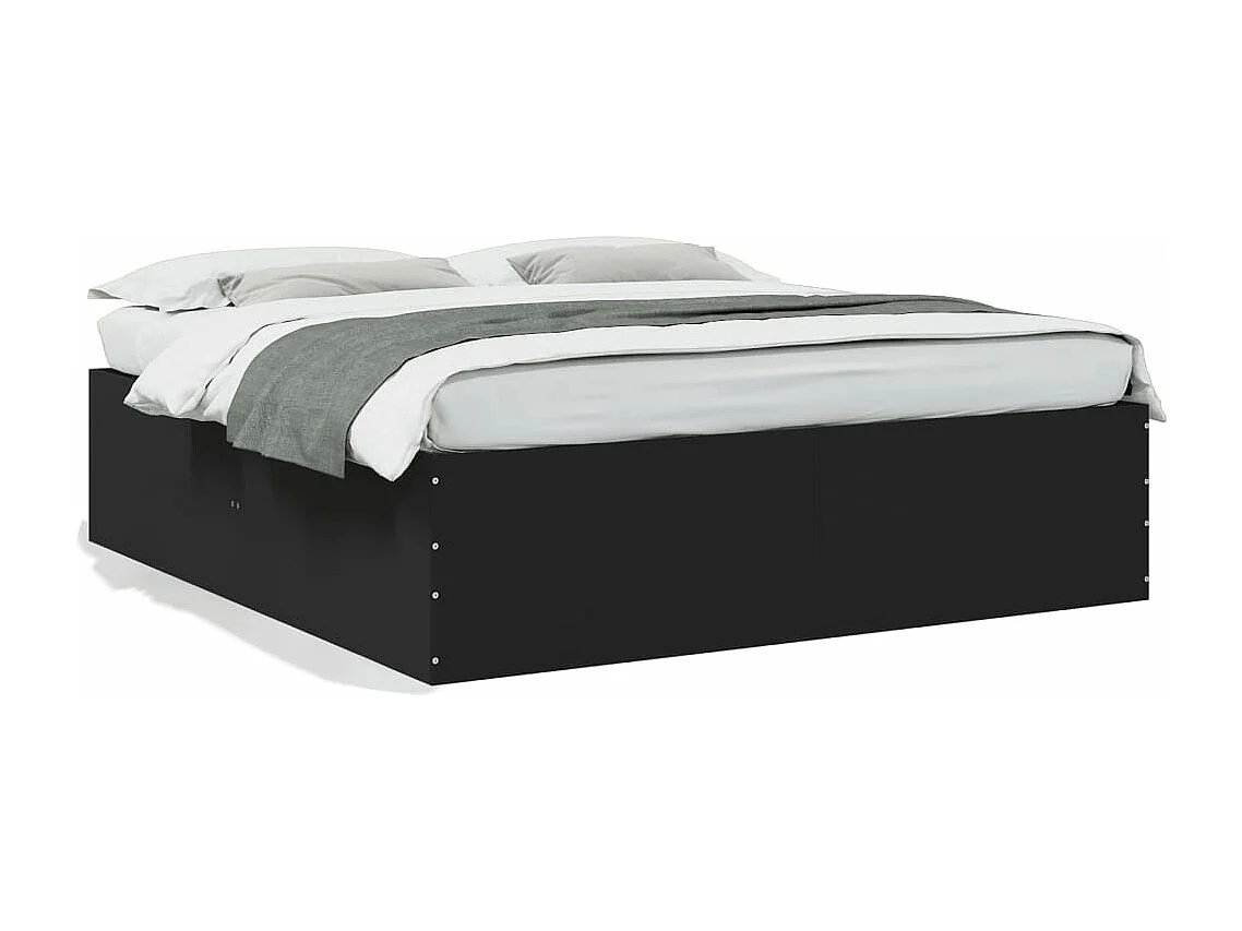 Cadre de lit sans matelas noir 200x200 cm